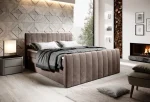 Boxspring-Doppelbett mit Bettkasten CARINA – im Raum