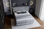 Letto matrimoniale boxspring con contenitore CARMELO – ambientazione