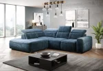 Eckschlafsofa mit elektrischem Sitz und Bettkasten COLOMBO L – im Raum