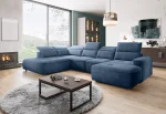 U-förmiges Eckschlafsofa mit elektrischem Sitz und Bettkasten COLOMBO XL – im Raum