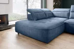 U-förmiges Eckschlafsofa mit elektrischem Sitz und Bettkasten COLOMBO XL – Detail, im Raum