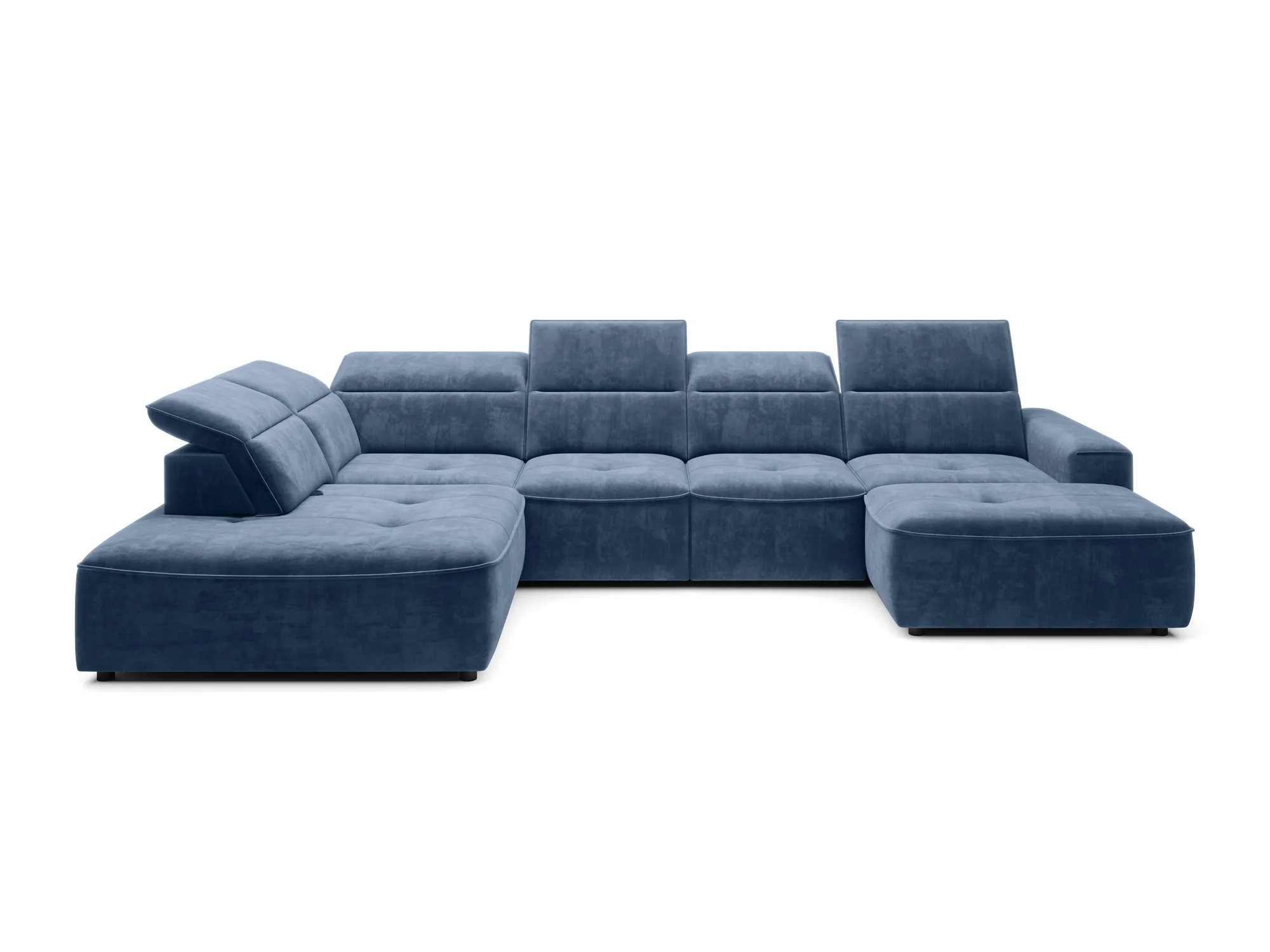 U-förmiges Ecksofa mit elektrischem Sitz und Stauraum COLOMBO XL – auf weißem Hintergrund