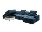 U-förmiges Eckschlafsofa mit elektrischem Sitz und Bettkasten COLOMBO XL – Seitenansicht, auf weißem Hintergrund