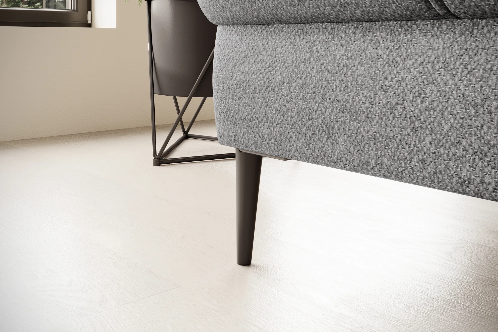 Eckschlafsofa mit Bettkasten DENVER – Detail, im Raum