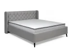 Polster-Doppelbett mit Bettkasten DIANA – Frontansicht, auf weißem Hintergrund