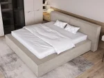 Letto matrimoniale imbottito con contenitore DOHA – vista dall'alto, ambientazione