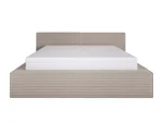 Letto matrimoniale imbottito con contenitore DOHA – vista frontale, su sfondo bianco