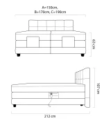 Elektrisches Boxspring-Doppelbett EAGLE – Maße