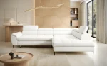Eckschlafsofa mit Bettkasten EMPOLI L – Frontansicht, im Raum