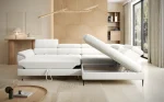 Eckschlafsofa mit Bettkasten EMPOLI L – Funktion geöffnet, im Raum