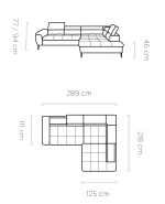 Eckschlafsofa mit Bettkasten EMPOLI L – Maße