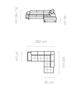 Eckschlafsofa mit Bettkasten EMPORIO L – Maße