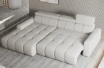 Eckschlafsofa mit elektrischem Sitz und Bettkasten ENZO S – Detail, im Raum