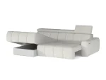Eckschlafsofa mit elektrischem Sitz und Bettkasten ENZO S – Funktion geöffnet, auf weißem Hintergrund