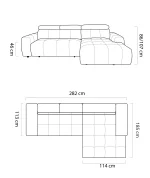 Eckschlafsofa mit elektrischem Sitz und Bettkasten ENZO S – Maße