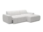 Divano angolare relax con seduta elettrica FABIO S – funzione aperta, su sfondo bianco