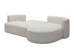 Divano angolare con funzione letto e contenitore FIORE – funzione aperta, su sfondo bianco