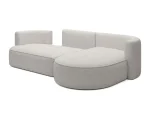 Divano angolare con funzione letto e contenitore FIORE – funzione aperta, su sfondo bianco