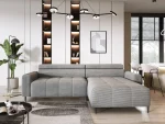 Relax-Ecksofa mit elektrischem Sitz FLY S – Frontansicht, im Raum