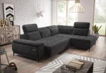 Relax-Ecksofa mit elektrischem Sitz FOCUS L – Funktion geöffnet, im Raum