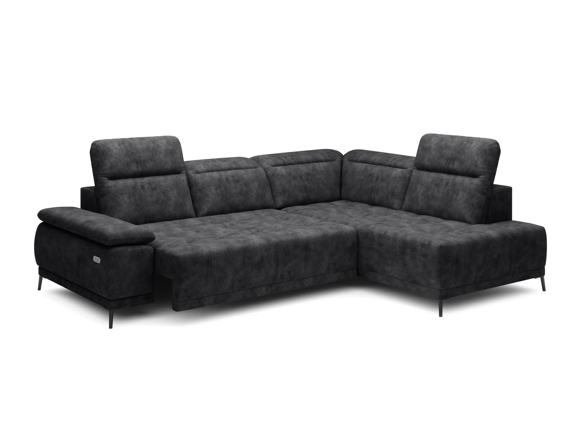 Relax-Ecksofa mit elektrischem Sitz FOCUS L – Seitenansicht, auf weißem Hintergrund