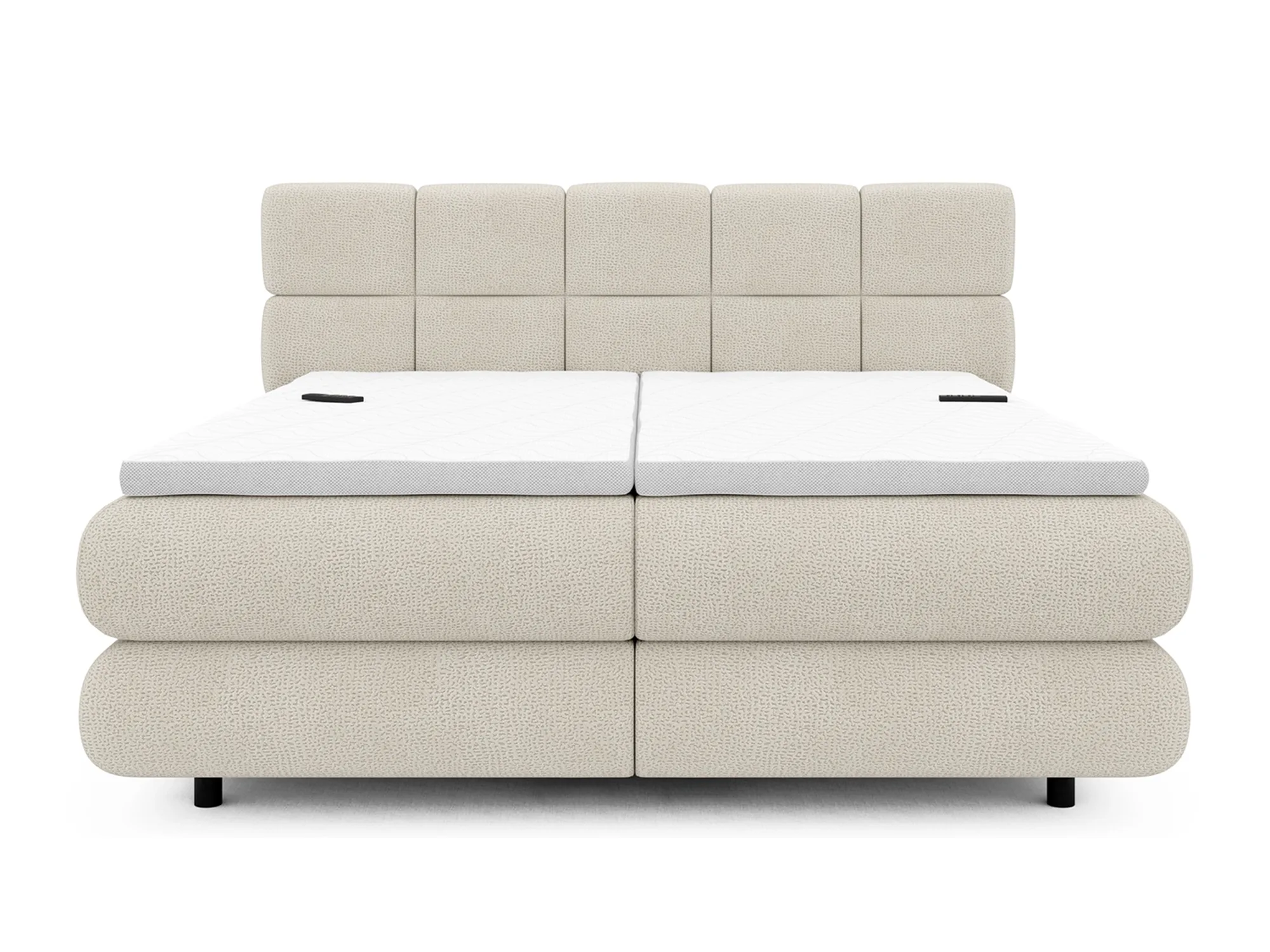 Elektrisches Boxspring-Doppelbett FOGGIA – auf weißem Hintergrund