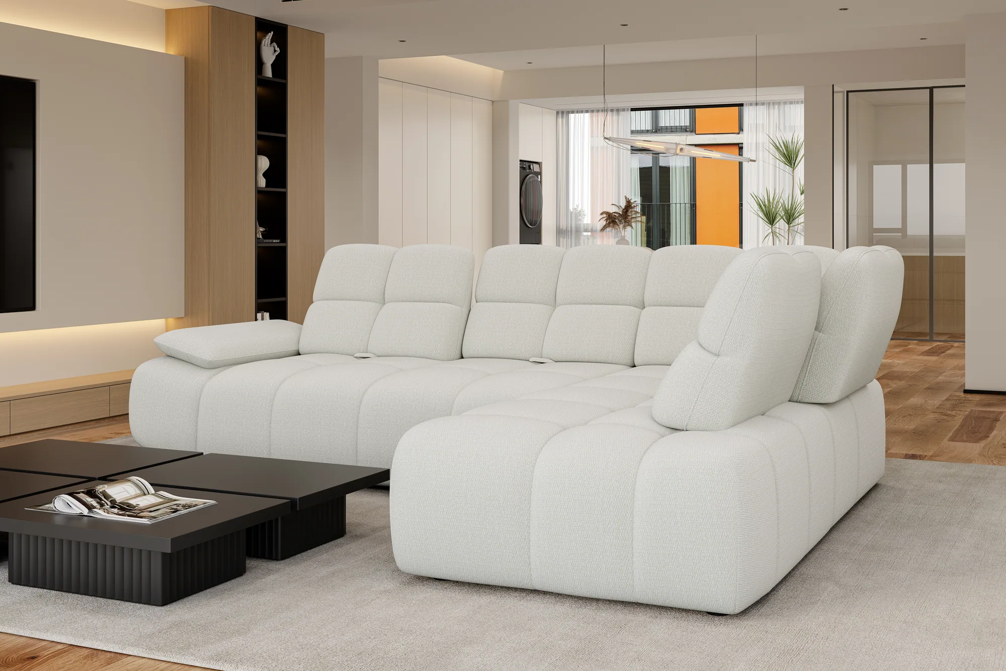 Relax-Ecksofa GAMBA L – Detail, im Raum