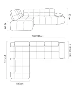 Relax-Ecksofa GAMBA L – Maße