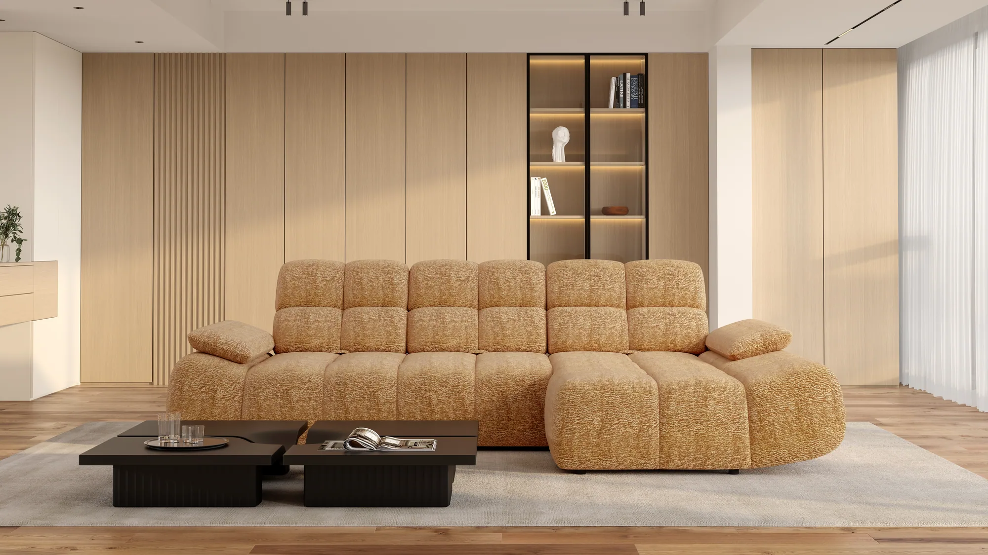 Relax-Ecksofa GAMBA S – Detail, im Raum