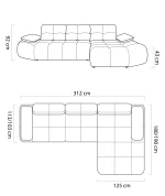 Relax-Ecksofa GAMBA S – Maße