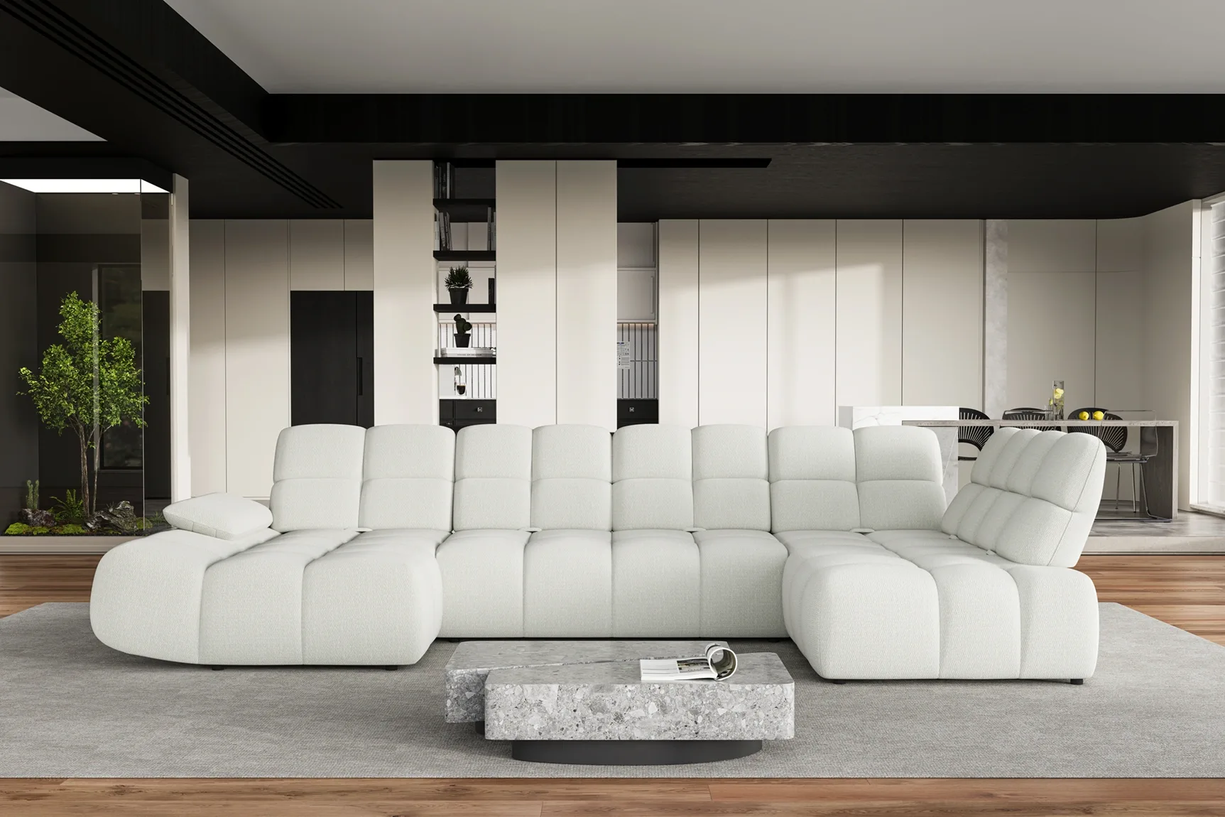 Divano angolare a U relax GAMBA XL – ambientazione