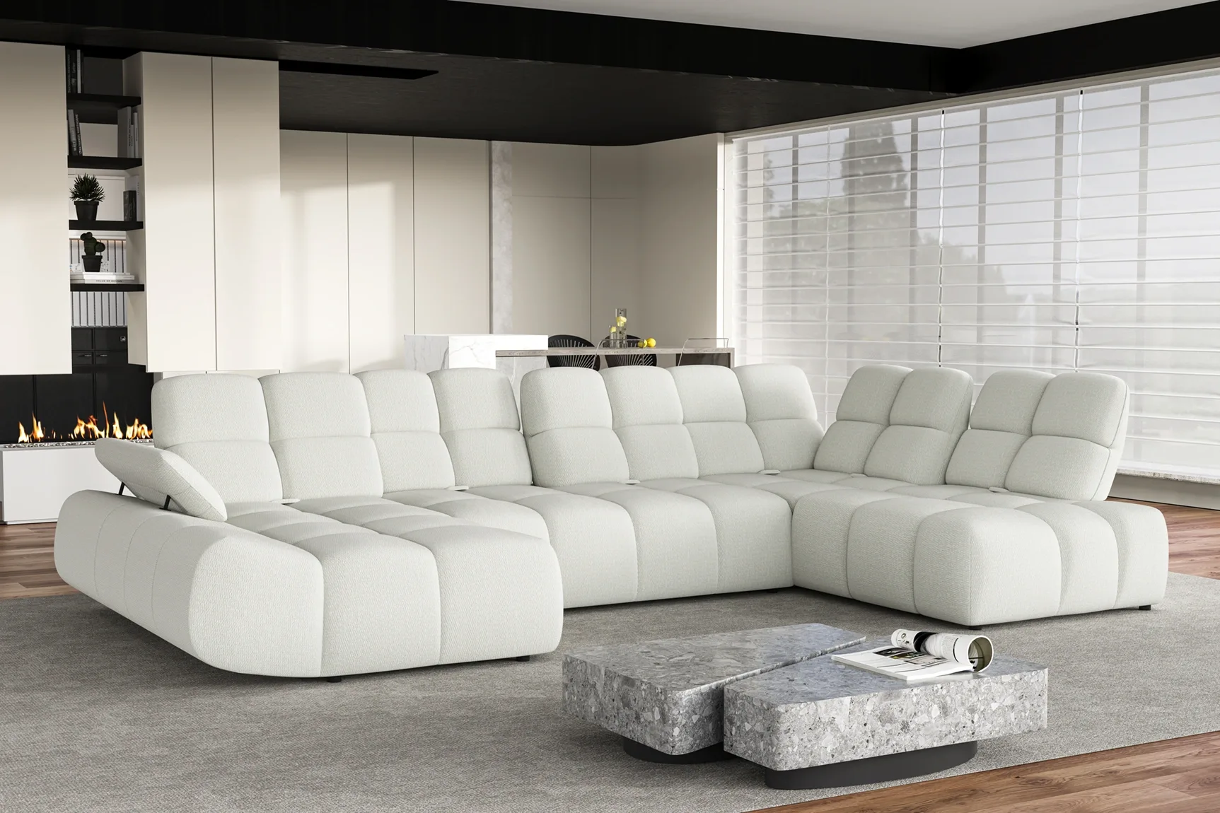 Divano angolare a U relax GAMBA XL – ambientazione