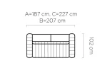 3-Sitzer-Schlafsofa GANDI 140 – Maße
