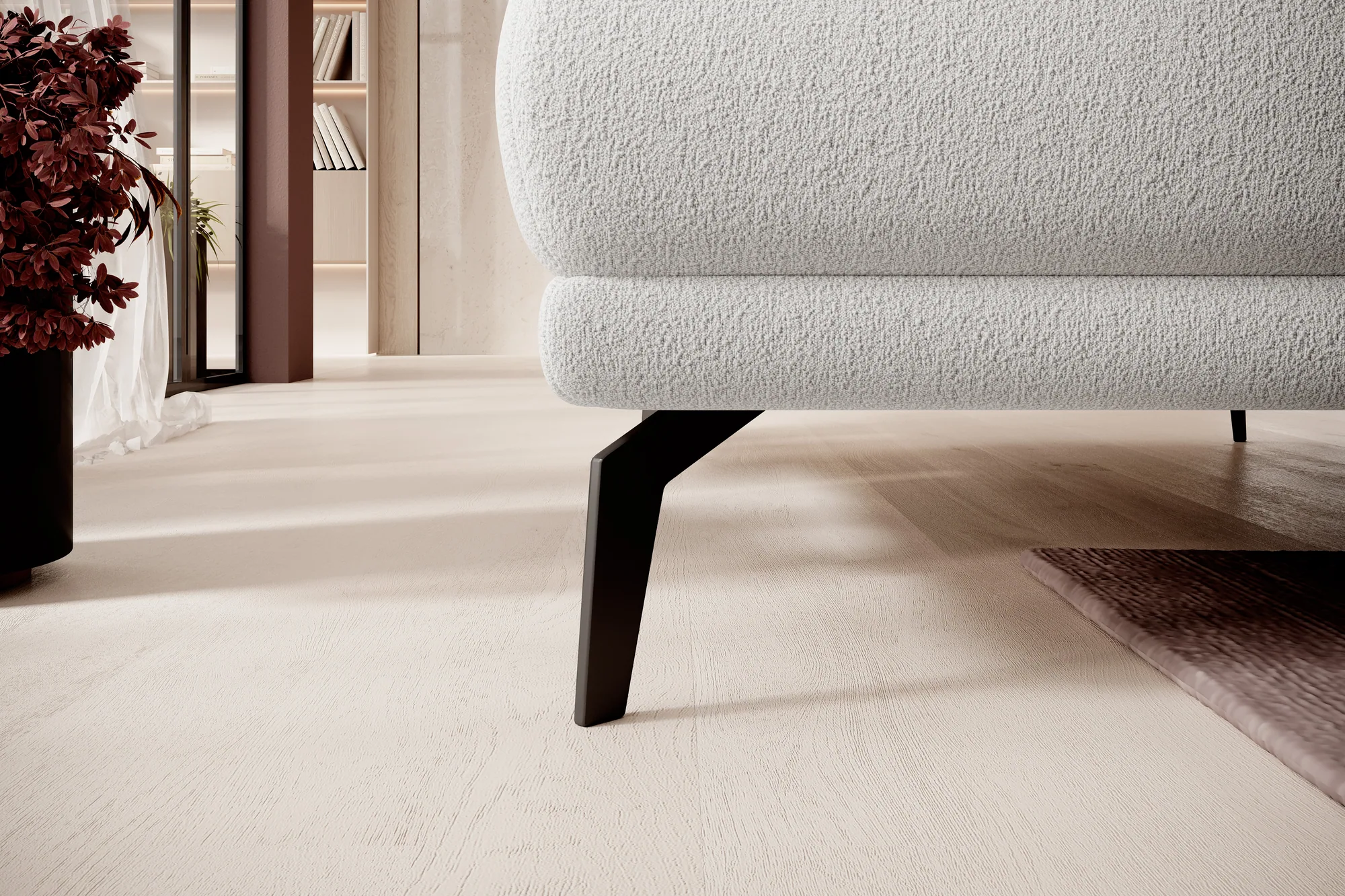 Relax-Ecksofa mit elektrischem Sitz GIOTTO – Detail, im Raum