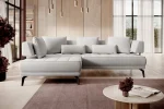 Relax-Ecksofa mit elektrischem Sitz GIOTTO – Frontansicht, im Raum