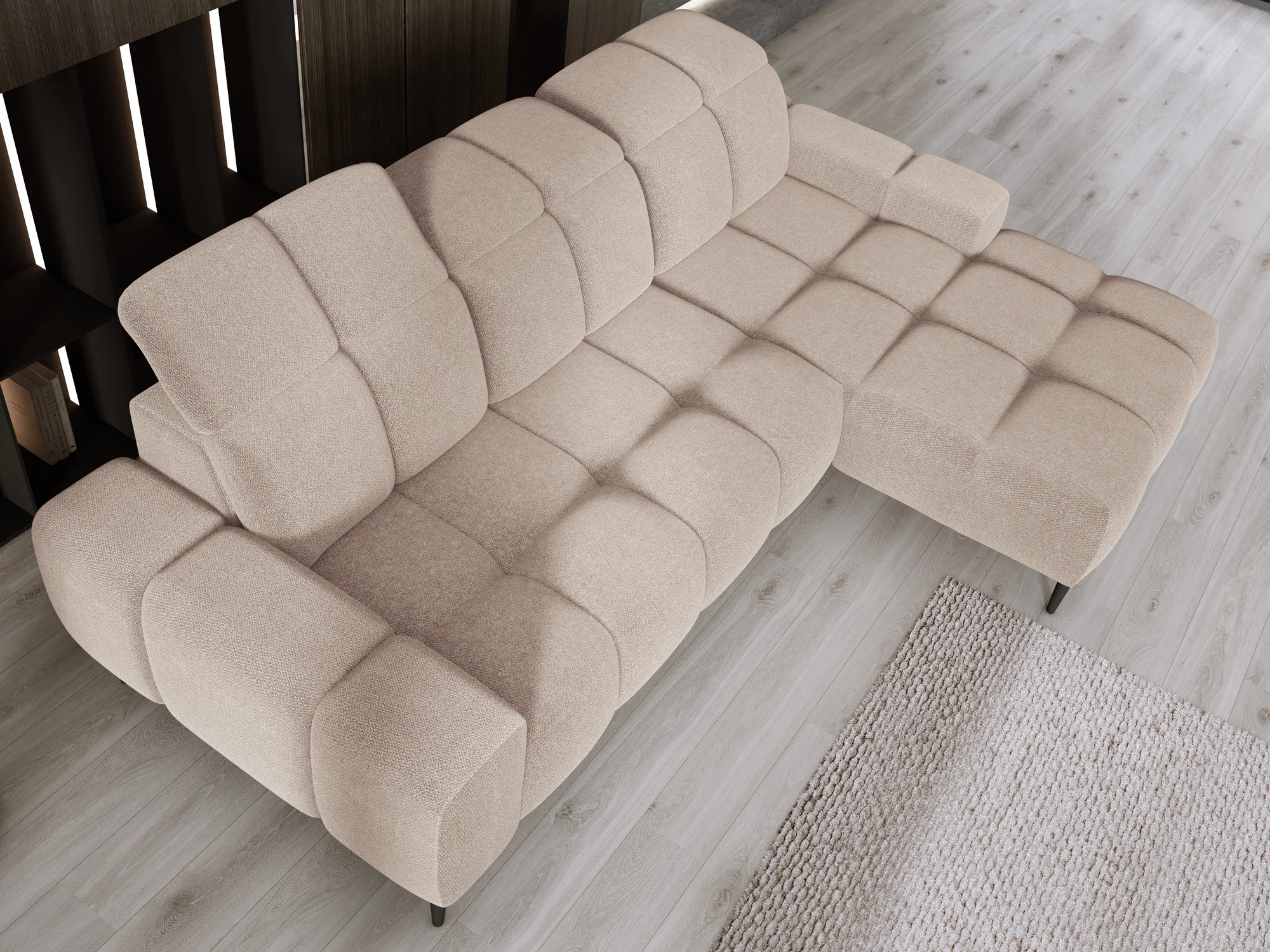 Divano angolare relax con seduta elettrica GIOVANNI S – dettaglio, ambientazione