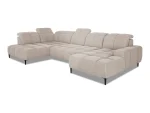 Divano angolare a U relax con seduta elettrica GIOVANNI XL – funzione aperta, su sfondo bianco
