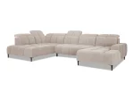 Divano angolare a U relax con seduta elettrica GIOVANNI XL – vista angolare, su sfondo bianco
