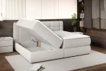Boxspring-Doppelbett mit Bettkasten GRANDE – Bettkasten geöffnet, im Raum
