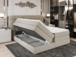Boxspring-Doppelbett mit Bettkasten GUSTO – Bettkasten geöffnet, im Raum