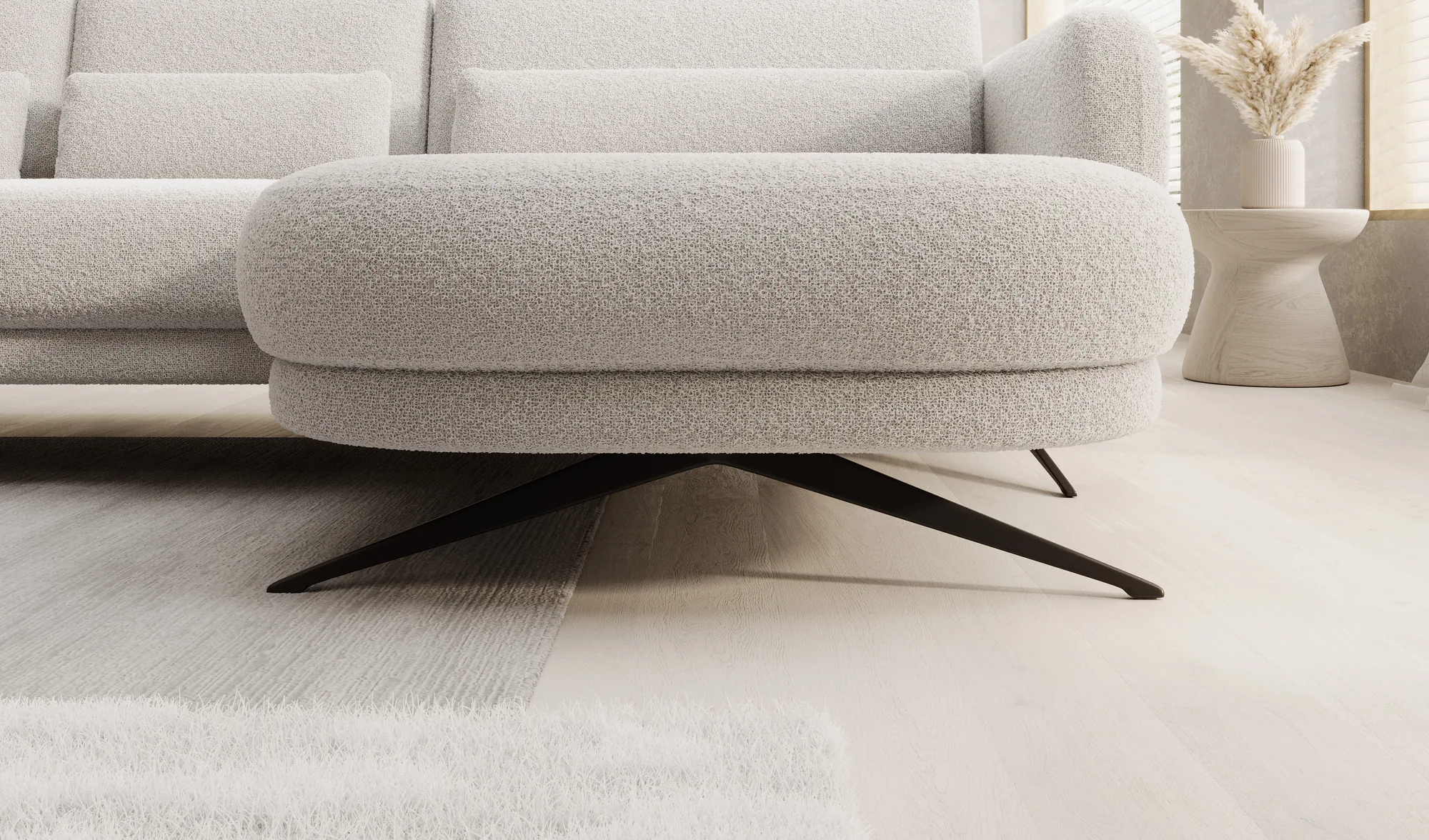 U-förmiges Relax-Ecksofa mit elektrischem Sitz ILUSIO XL – Detail, im Raum