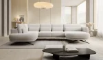 U-förmiges Relax-Ecksofa mit elektrischem Sitz ILUSIO XL – Frontansicht, im Raum
