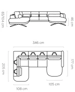 U-förmiges Relax-Ecksofa mit elektrischem Sitz ILUSIO XL – Maße