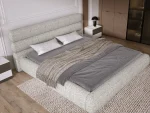 Polster-Doppelbett mit Bettkasten JOLLY – Ansicht von oben, im Raum