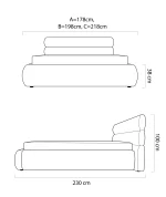 Polster-Doppelbett mit Bettkasten JOLLY – Maße