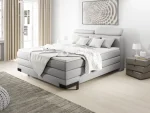 Boxspring-Doppelbett mit Bettkasten KANO – im Raum