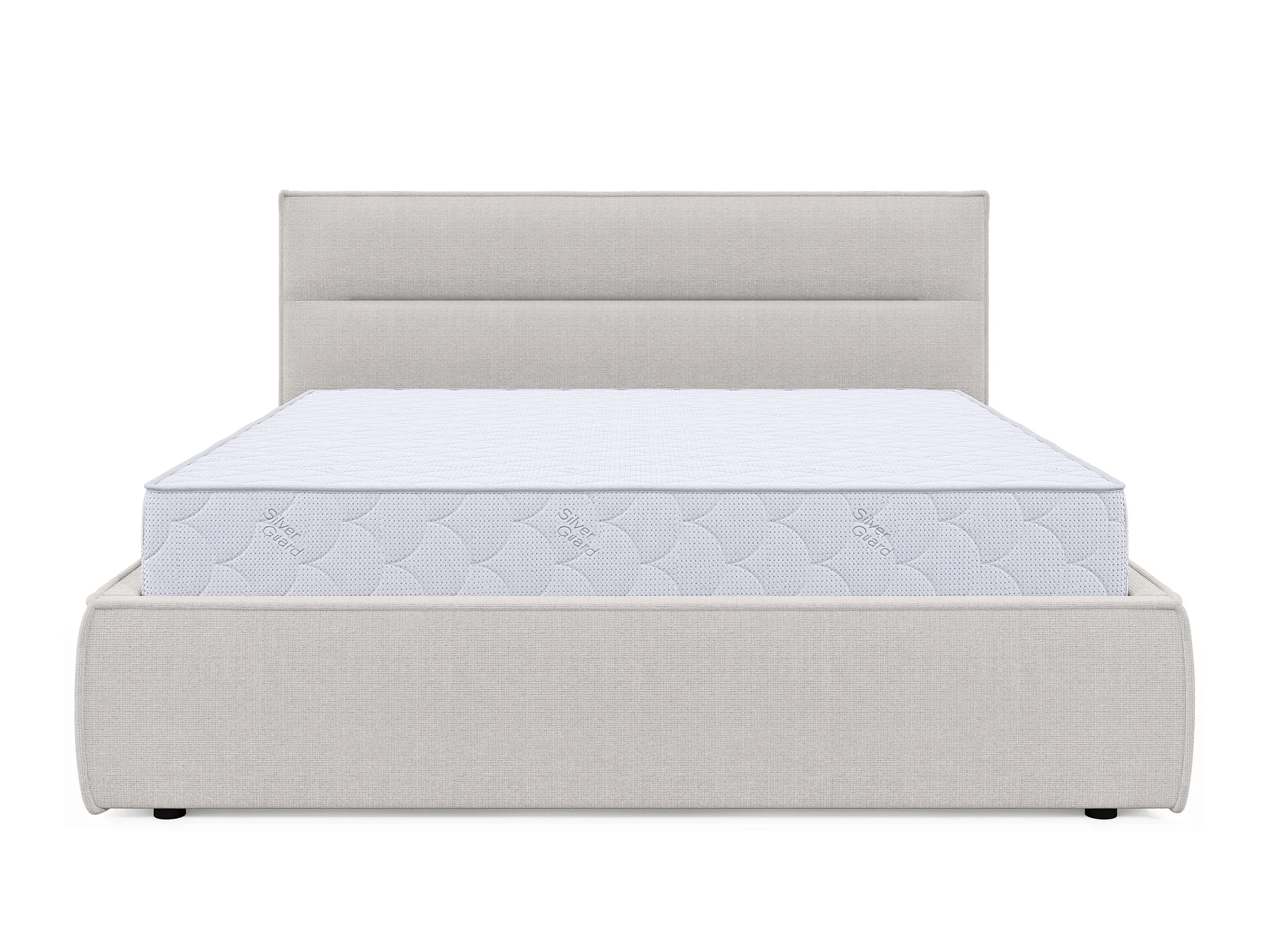 Polster-Doppelbett mit Bettkasten KELLY – auf weißem Hintergrund