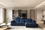 Eckschlafsofa mit elektrischem Sitz und Bettkasten LAGOS – im Raum