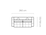 2-Sitzer-Sofa LAGOS mit elektrischem Sitz – Maße