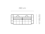 3-Sitzer-Sofa LAGOS mit elektrischem Sitz – Maße